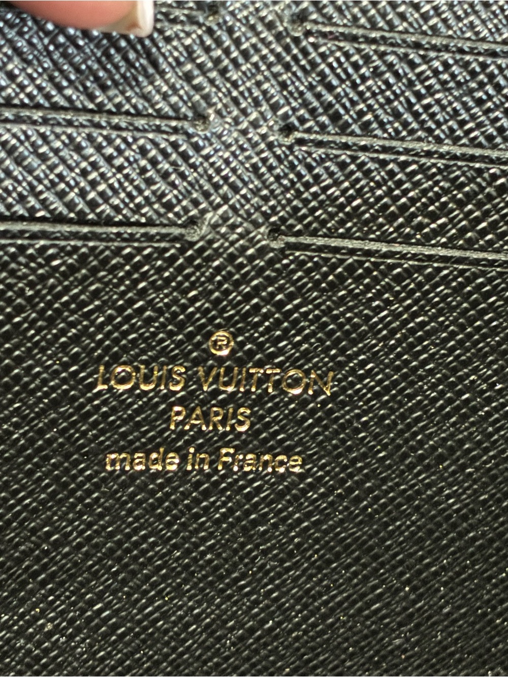 Louis Vuitton Monogram Zip Wallet with Black Trim and Gold Hardware - Picture 6 of 17